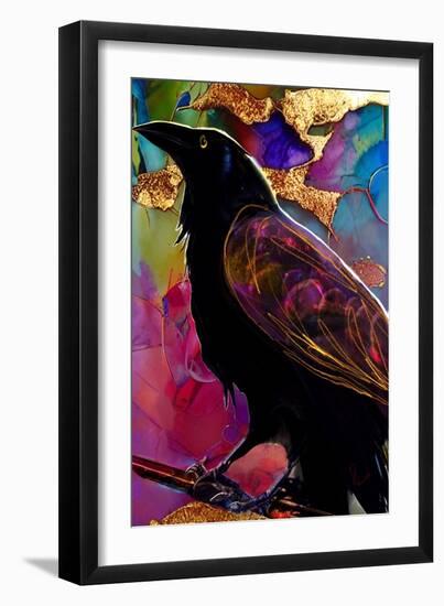 Raven with Pink and Gold-Ruth Day-Framed Giclee Print