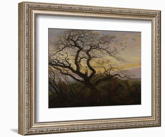 Ravens in a Tree (Bare Tree at the Coast of Ruegen, Or: Rookery on the Island Ruegen), about 1822-Caspar David Friedrich-Framed Giclee Print