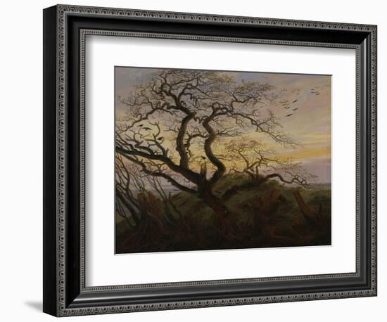 Ravens in a Tree (Bare Tree at the Coast of Ruegen, Or: Rookery on the Island Ruegen), about 1822-Caspar David Friedrich-Framed Giclee Print