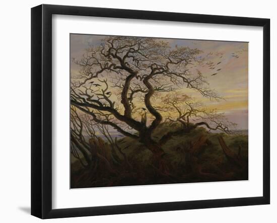 Ravens in a Tree (Bare Tree at the Coast of Ruegen, Or: Rookery on the Island Ruegen), about 1822-Caspar David Friedrich-Framed Giclee Print