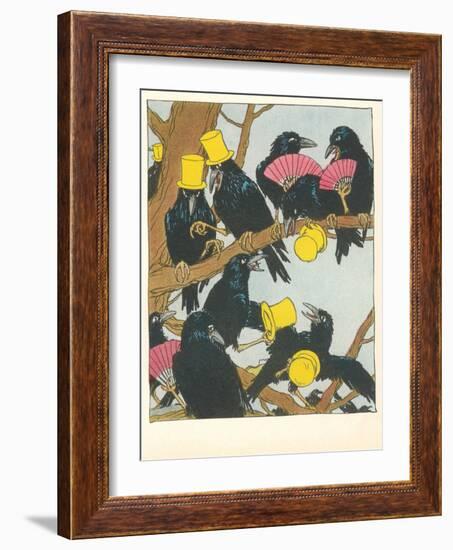 Ravens Socializing-null-Framed Art Print