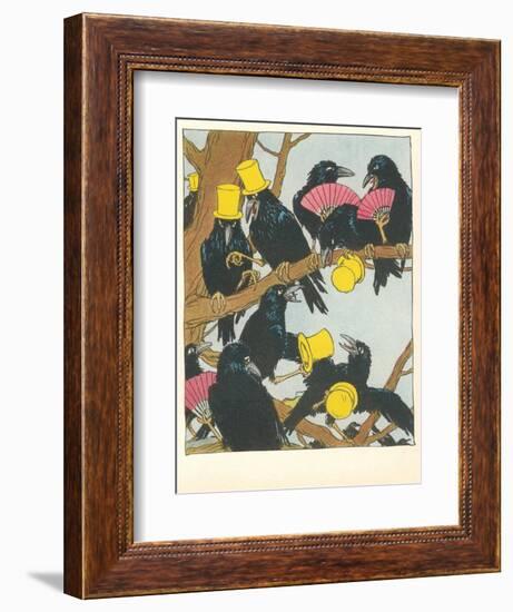 Ravens Socializing-null-Framed Art Print