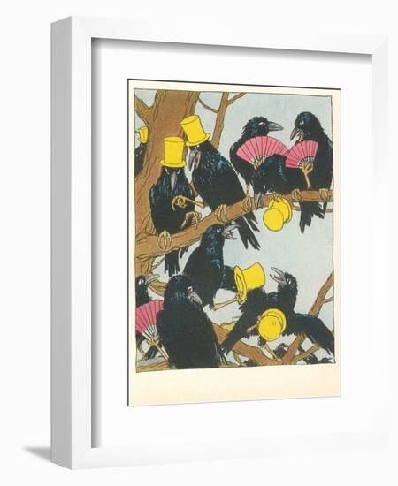 Ravens Socializing-null-Framed Art Print