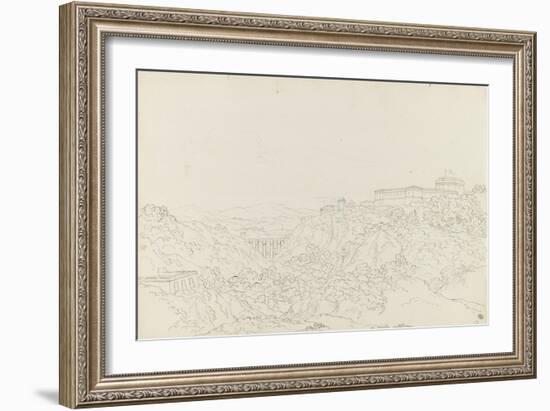 Ravin coupé par un viaduc et une forteresse sur la hauteur-Pierre Henri de Valenciennes-Framed Giclee Print