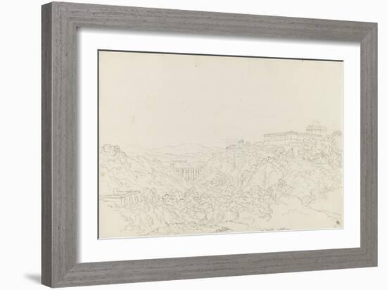 Ravin coupé par un viaduc et une forteresse sur la hauteur-Pierre Henri de Valenciennes-Framed Giclee Print