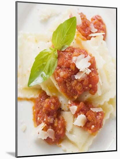 Ravioli with Tomato Sauce-null-Mounted Photographic Print