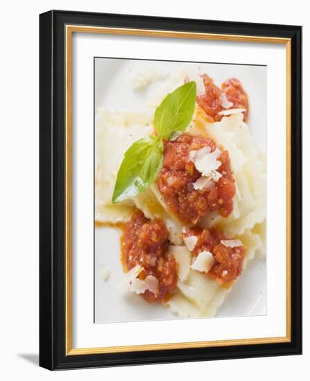 Ravioli with Tomato Sauce-null-Framed Photographic Print