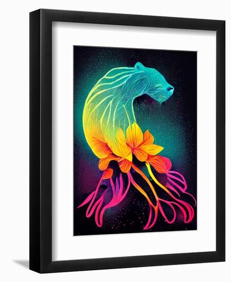 Raw Flower Bear-null-Framed Art Print