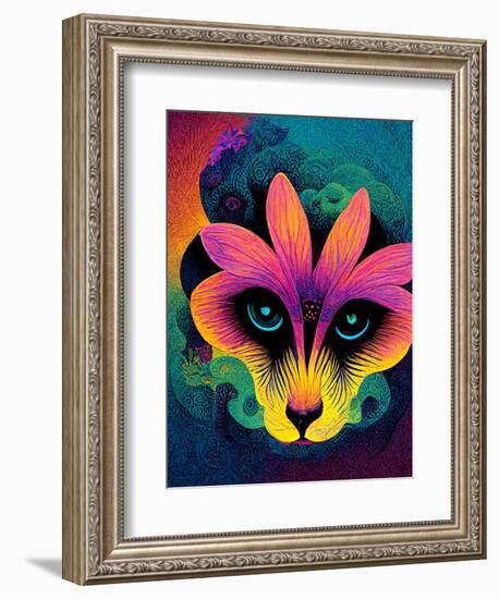 Raw Flower Fox-null-Framed Art Print