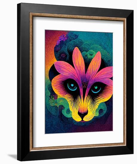 Raw Flower Fox-null-Framed Art Print