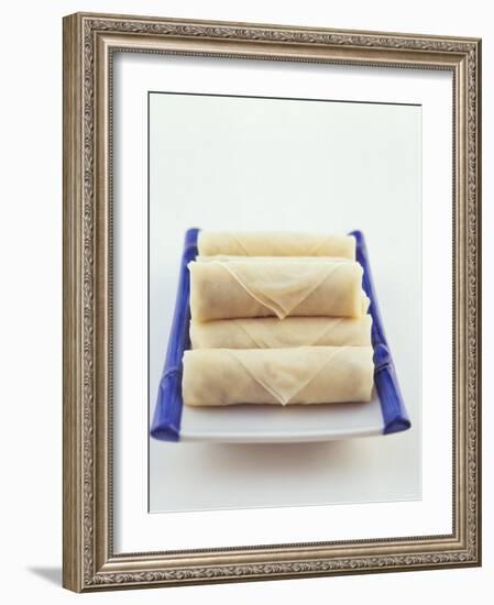 Raw Spring Rolls on a Platter-Peter Medilek-Framed Photographic Print