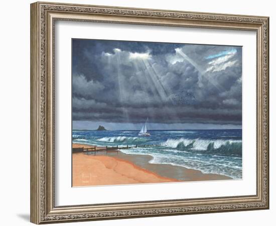 Raw - Storm over Lindisfarne-Richard Harpum-Framed Art Print