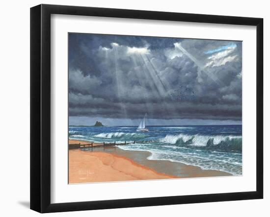 Raw - Storm over Lindisfarne-Richard Harpum-Framed Art Print