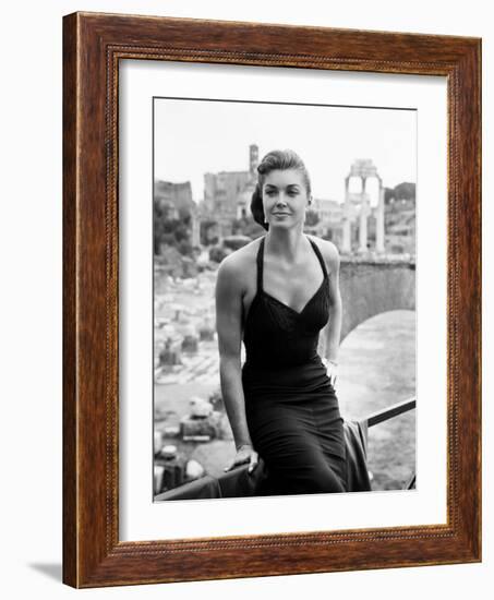 Raw Wind in Eden, Esther Williams, on Location in Rome, 1958-null-Framed Photo