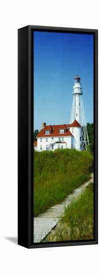 Rawley Point Lighthouse at Point Beach State Forest, Lake Michigan, near Two Rivers, Wisconsin, USA-null-Framed Premier Image Canvas