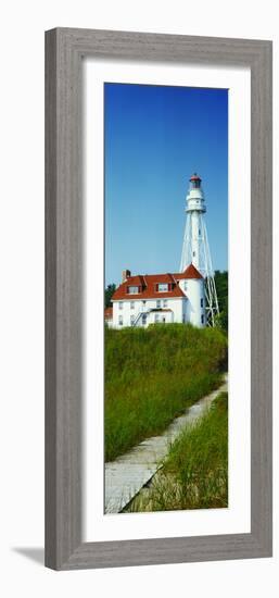 Rawley Point Lighthouse at Point Beach State Forest, Lake Michigan, near Two Rivers, Wisconsin, USA-null-Framed Photographic Print