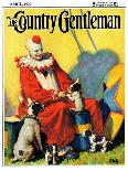 "Circus Clown and Show Dogs," Country Gentleman Cover, April 1, 1929-Ray C. Strang-Giclee Print