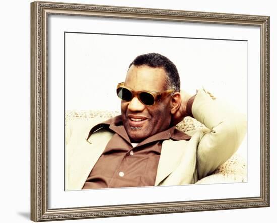 Ray Charles Backstage at Saturday Night Live, 1977-null-Framed Photo