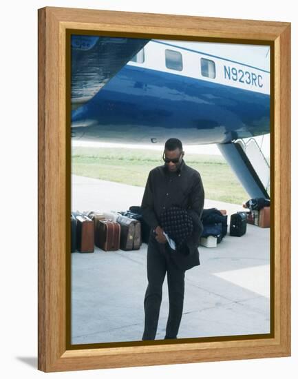 Ray Charles Beside His Private Jet-null-Framed Stretched Canvas