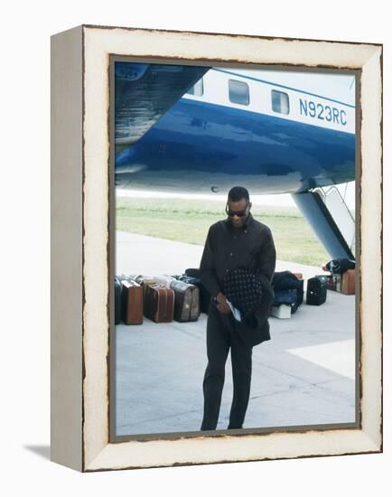 Ray Charles Beside His Private Jet-null-Framed Stretched Canvas