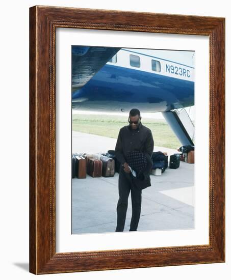 Ray Charles Beside His Private Jet-null-Framed Photo