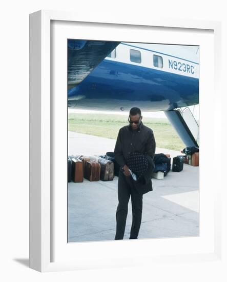 Ray Charles Beside His Private Jet-null-Framed Photo