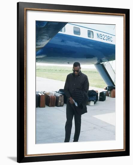 Ray Charles Beside His Private Jet-null-Framed Photo