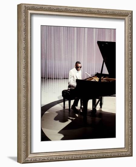 Ray Charles Filming for NBC-null-Framed Photo