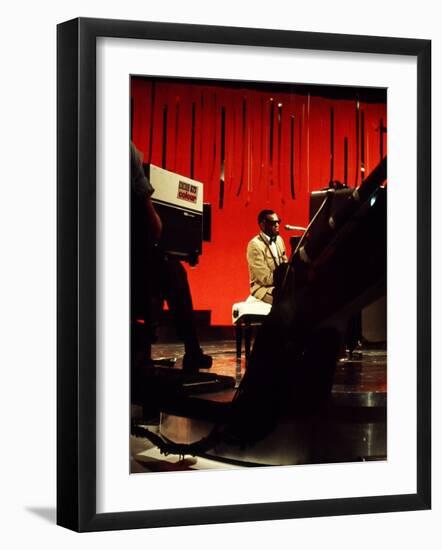 Ray Charles Filming for the BBC-null-Framed Photo