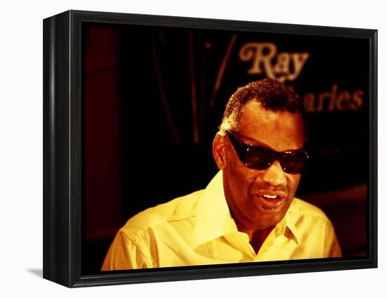 Ray Charles Filming for the BBC-null-Framed Stretched Canvas