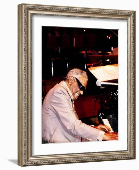 Ray Charles in Rehearsal, 1998-null-Framed Photo