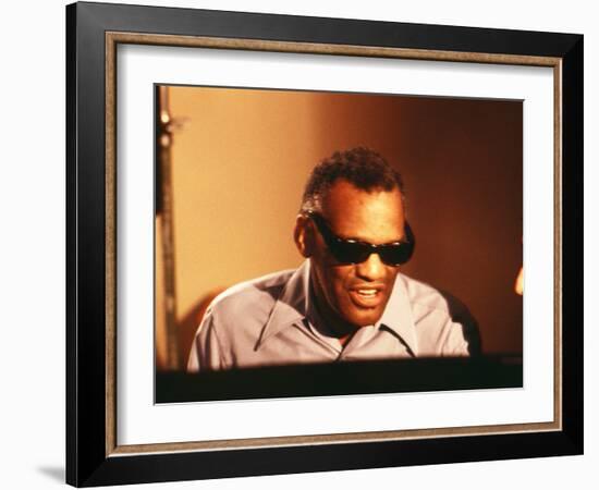 Ray Charles in the Recording Studio-null-Framed Photo