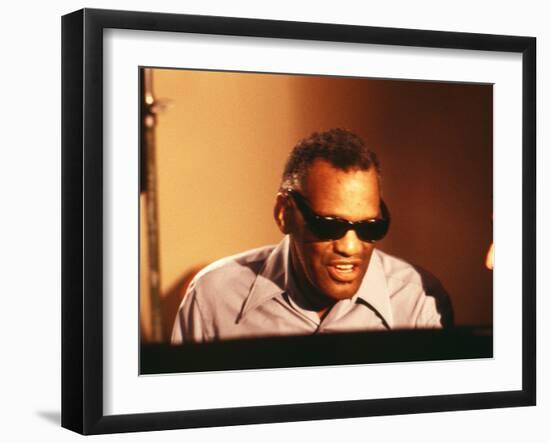 Ray Charles in the Recording Studio-null-Framed Photo