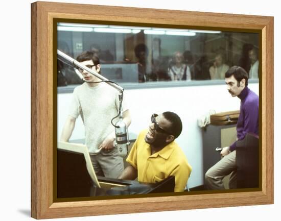 Ray Charles in the Recording Studio-null-Framed Stretched Canvas