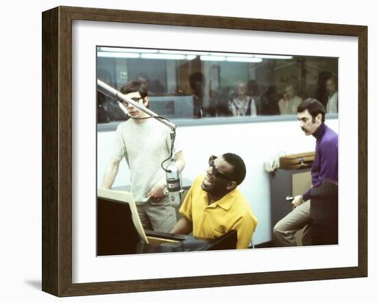 Ray Charles in the Recording Studio-null-Framed Photo