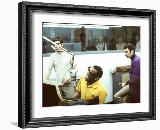 Ray Charles in the Recording Studio-null-Framed Photo