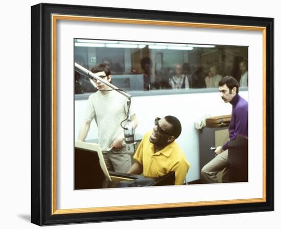 Ray Charles in the Recording Studio-null-Framed Photo