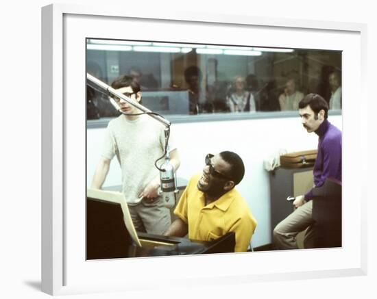 Ray Charles in the Recording Studio-null-Framed Photo