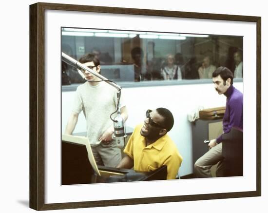 Ray Charles in the Recording Studio-null-Framed Photo