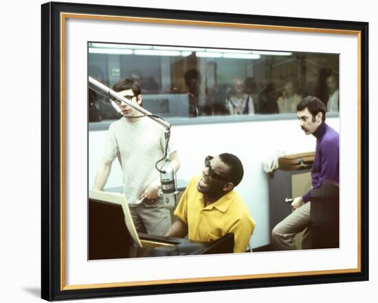 Ray Charles in the Recording Studio-null-Framed Photo