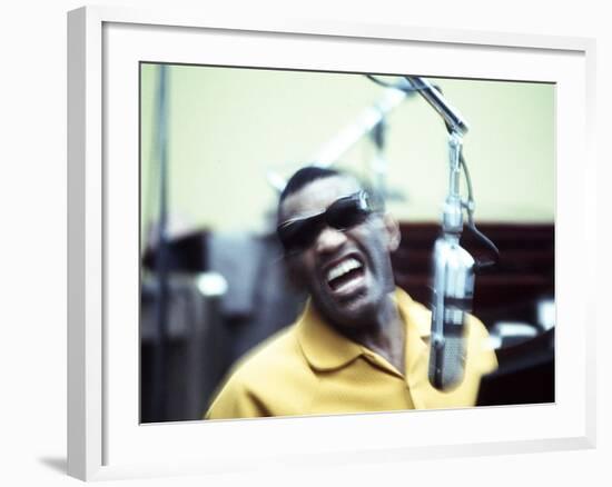 Ray Charles in the Recording Studio-null-Framed Photo