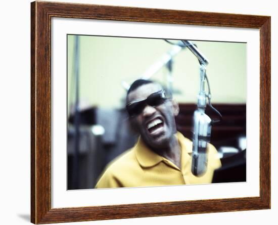 Ray Charles in the Recording Studio-null-Framed Photo