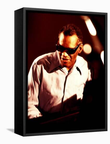 Ray Charles in the Recording Studio-null-Framed Stretched Canvas