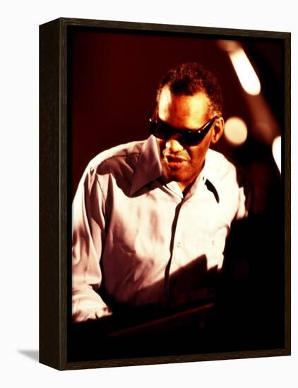 Ray Charles in the Recording Studio-null-Framed Stretched Canvas