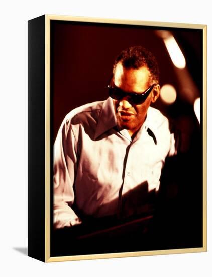 Ray Charles in the Recording Studio-null-Framed Stretched Canvas