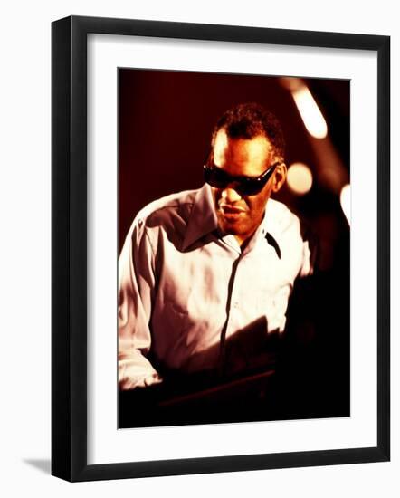 Ray Charles in the Recording Studio-null-Framed Photo