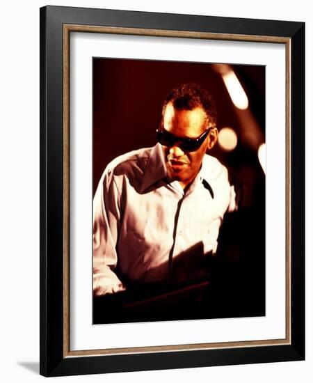 Ray Charles in the Recording Studio-null-Framed Photo