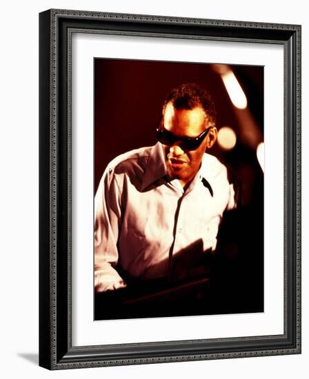 Ray Charles in the Recording Studio-null-Framed Photo