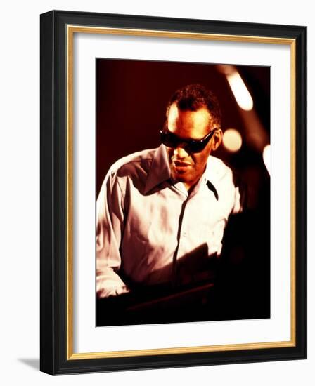 Ray Charles in the Recording Studio-null-Framed Photo