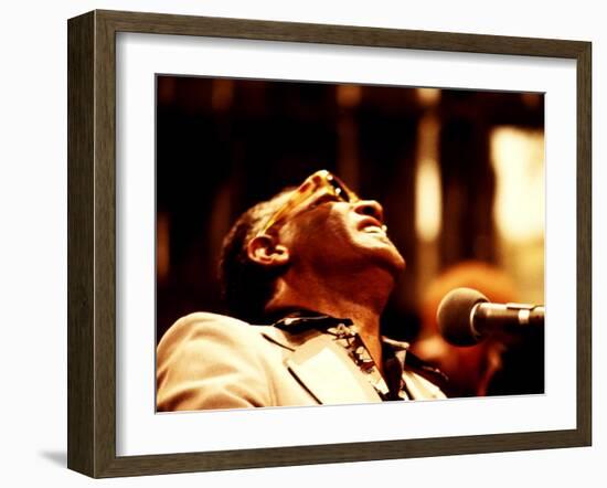 Ray Charles in the Recording Studio-null-Framed Photo